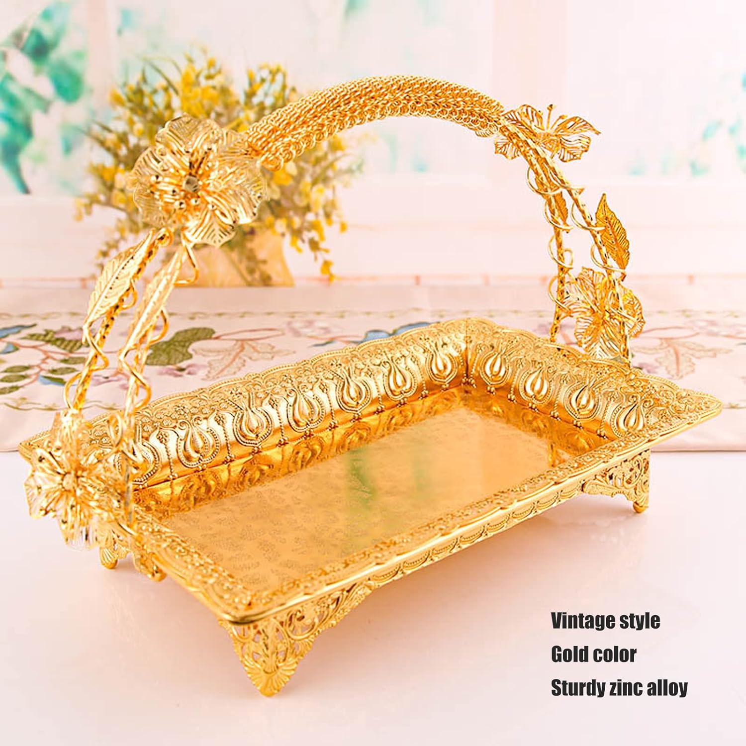 Zinc Food Snacks - Vintage Gold Zinc Alloy Coffee Serving