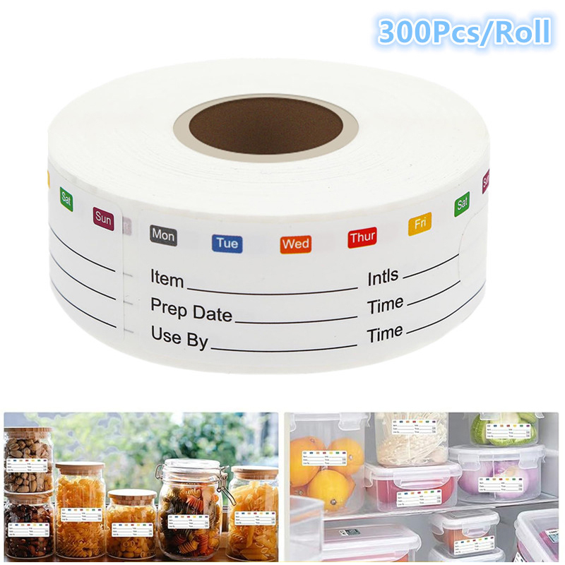 Food Snacks Label - 300Pcs/Roll Kitchen Date Food Sticker Label