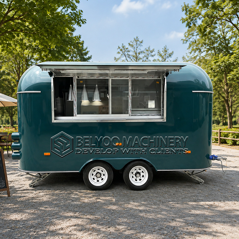 Food With Snacks - Belyoo Commercial Food Trailer Custom Mobile