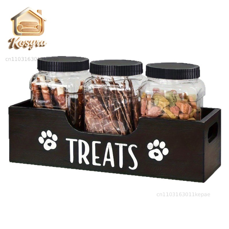 Food Snacks Amazon - Wooden dog food container storage box