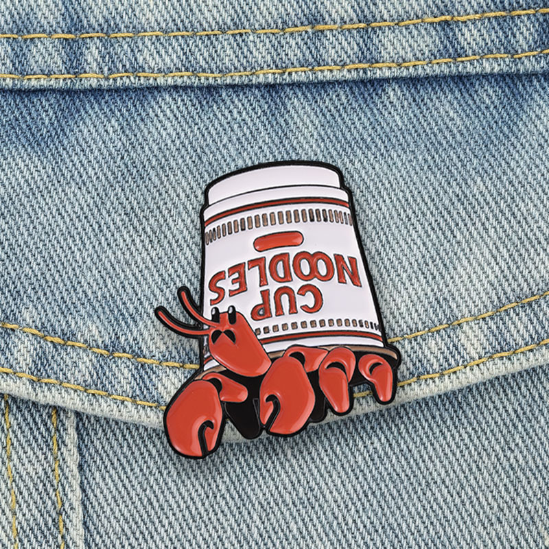 Zinc Food Snacks - Lobster Cup Noodles Enamel Pins Food