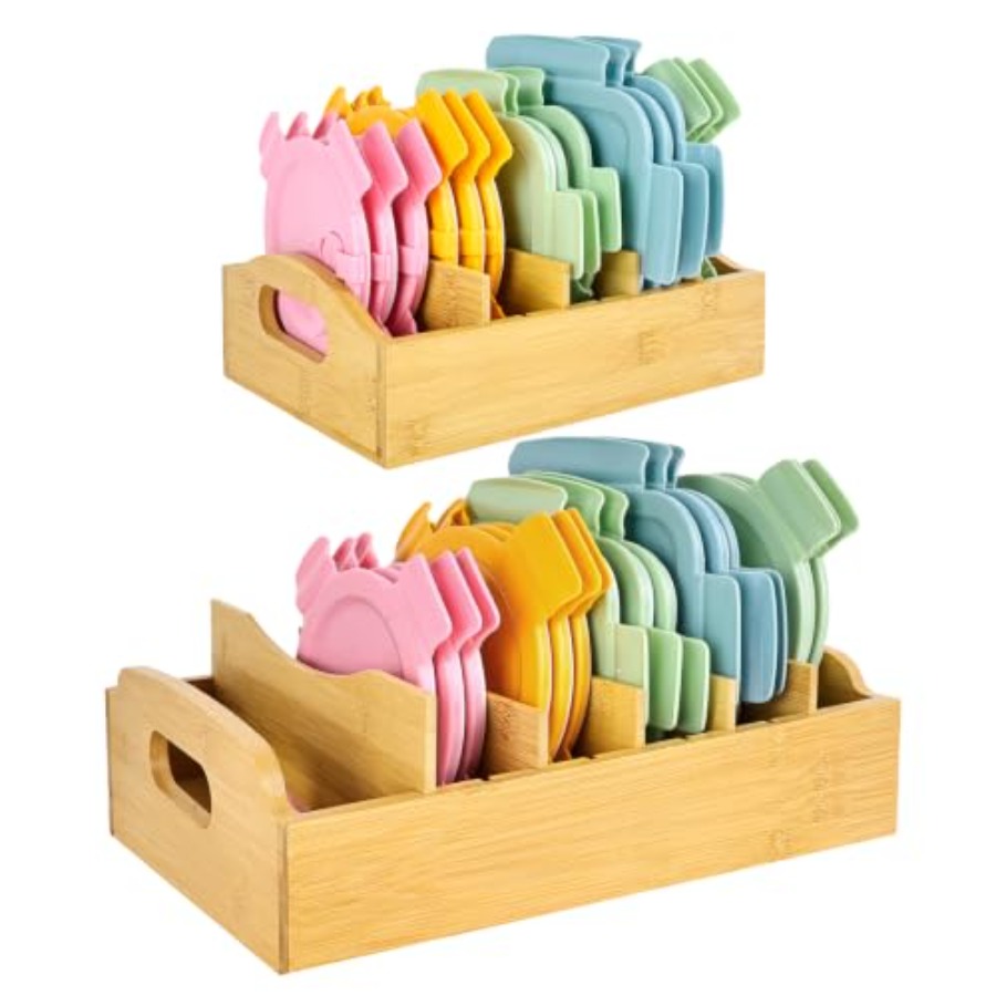 Foods X - 2 Pack Bamboo Lid Organizer, 10.6
