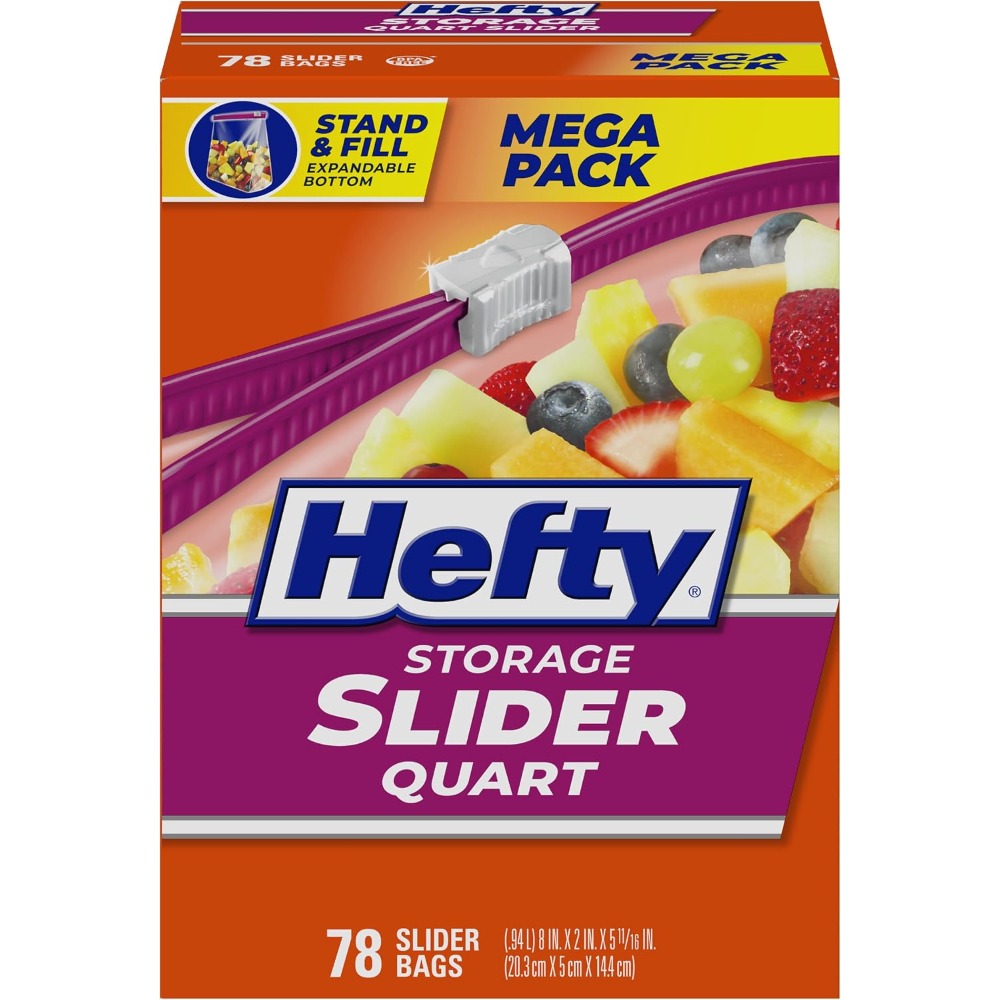 Food Snacks Label - 78 Count Quart Slider Storage Pouches