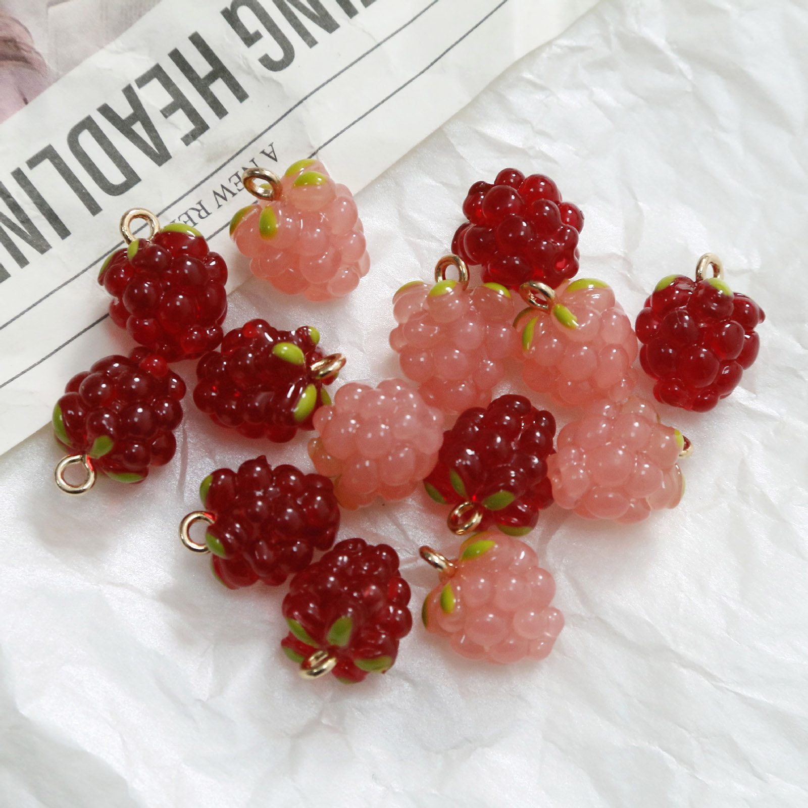 Foods X - 2PCs 3D Resin Charms Grape Fruit