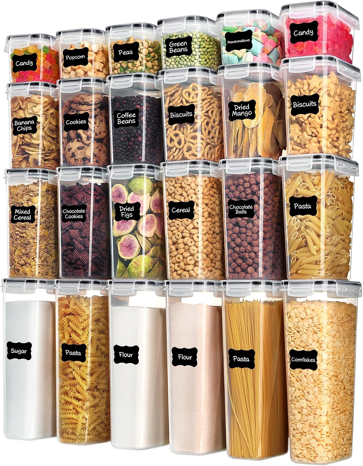 Vtopmart Airtight Food Storage - Food Snacks Label recension och pris