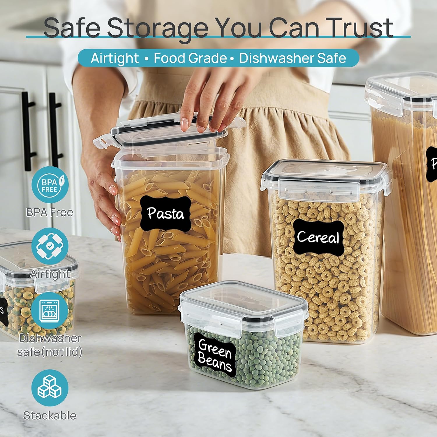 Vtopmart Airtight Food Storage - Food Snacks Label recension och pris