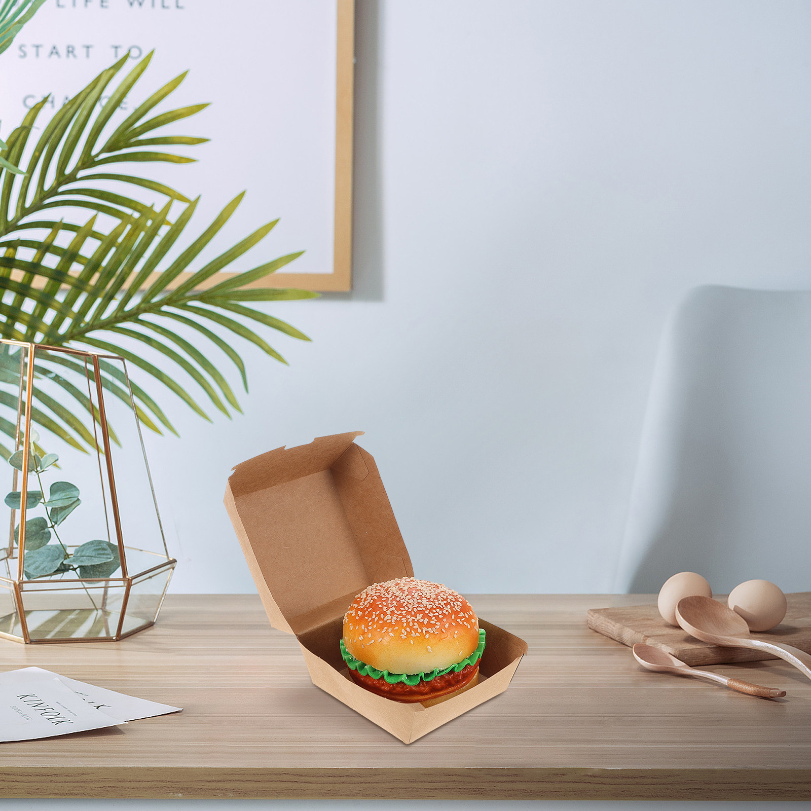 30Pcs Burger Boxes Kraft Paper - Food With Snacks recension och pris