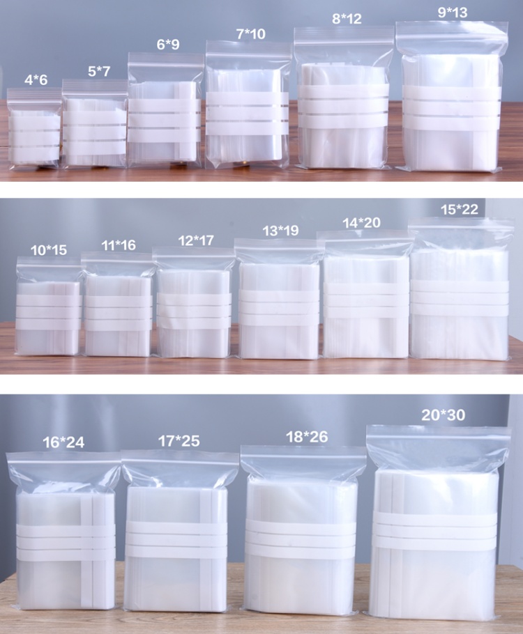 200PCS Clear PE Writing Ziploc - Food Snacks Label recension och pris