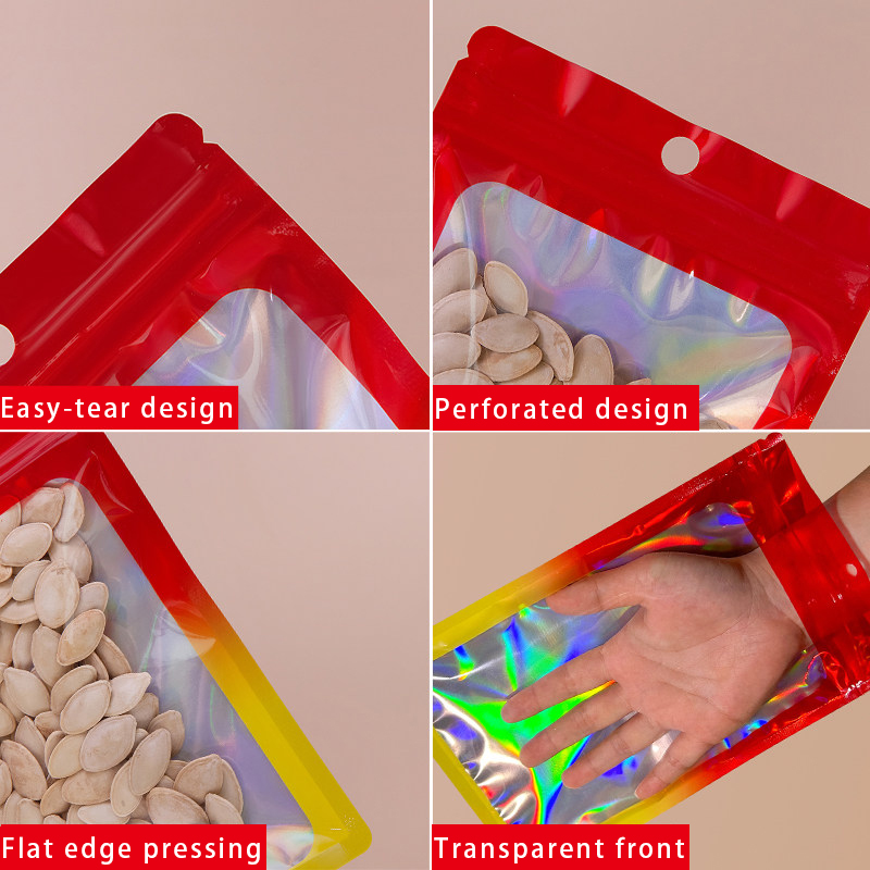 Holographic Color Square Zippe - Food With Snacks recension och pris