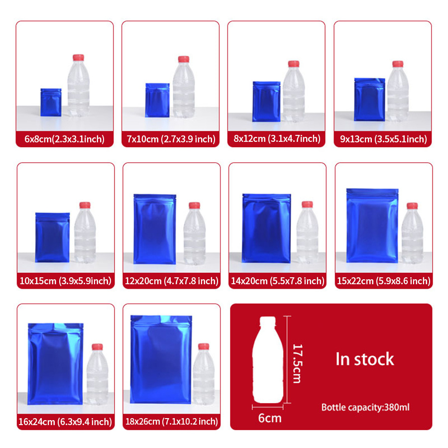 100pcs Matte Blue Foil Zipper  - Food With Snacks recension och pris