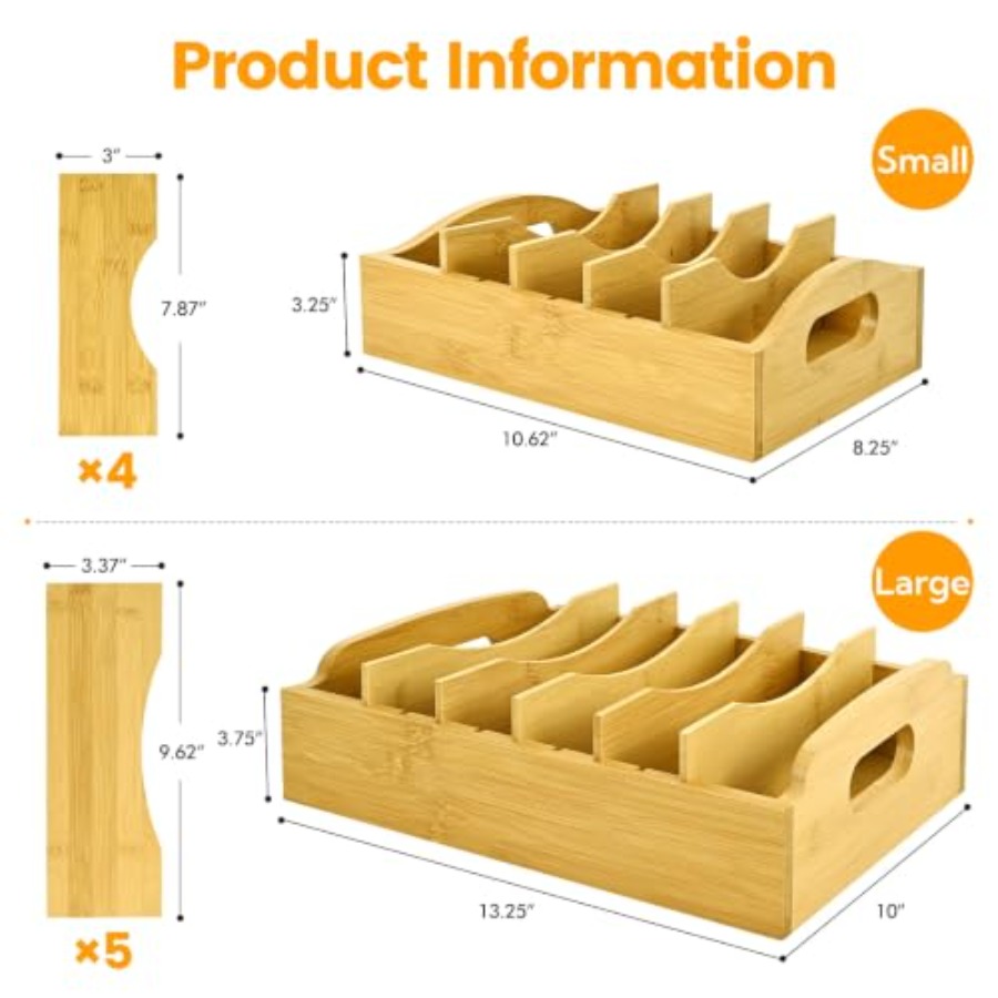 2 Pack Bamboo Lid Organizer, 1 - Foods X recension och pris