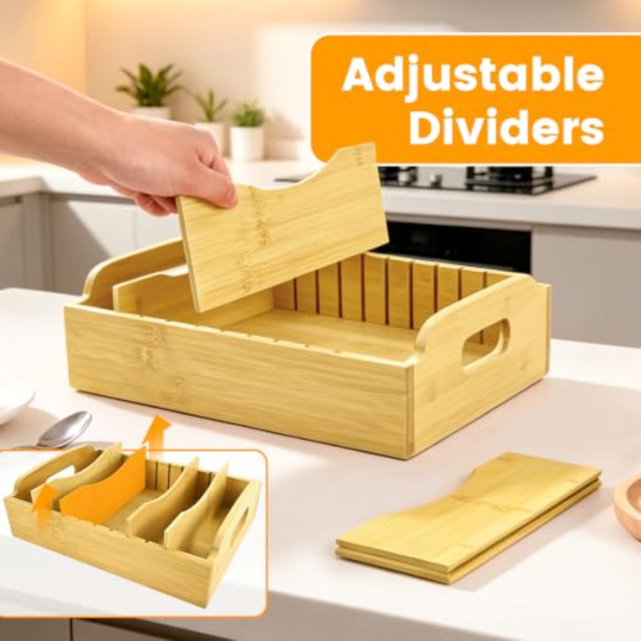 2 Pack Bamboo Lid Organizer, 1 - Foods X recension och pris