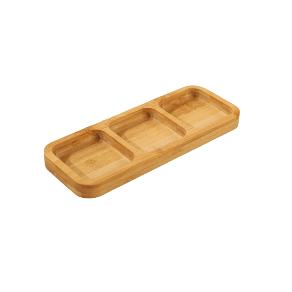 Natural Bamboo Divided Snack S - Food Platter Snacks recension och pris