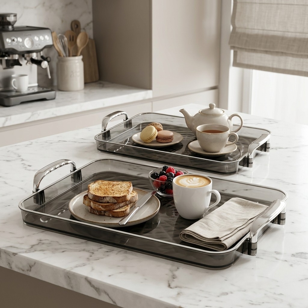 Clear Plastic Serving Tray wit - Food Platter Snacks recension och pris