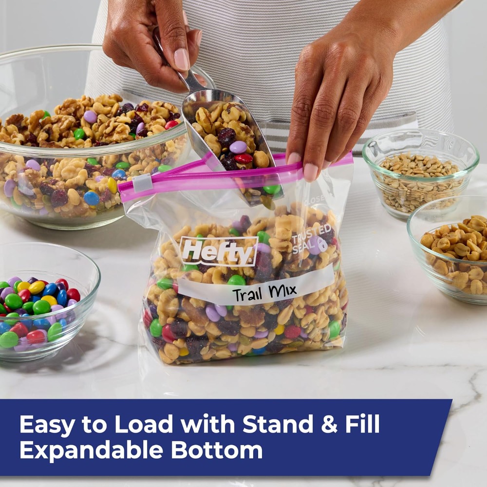 78 Count Quart Slider Storage  - Food Snacks Label recension och pris