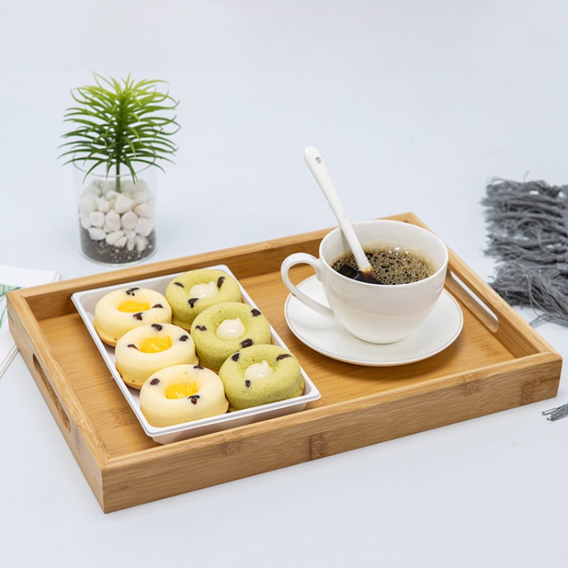 Natural Bamboo Serving Tray Se - Food Platter Snacks recension och pris