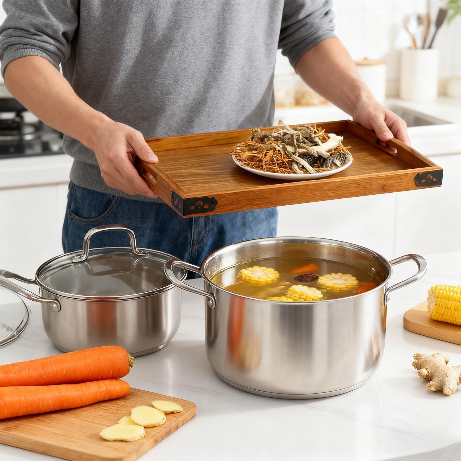 Wooden Serving Tray with Handl - Food Platter Snacks recension och pris